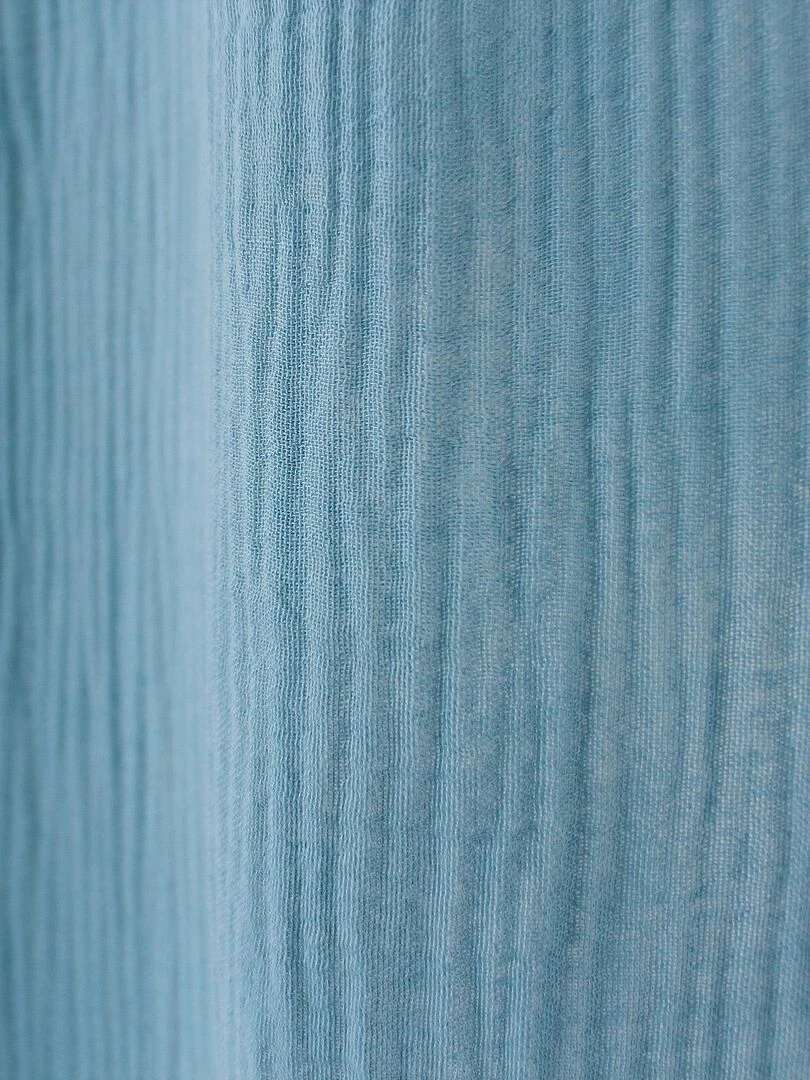 Rideau tamisant en gaze de coton   Bleu azur