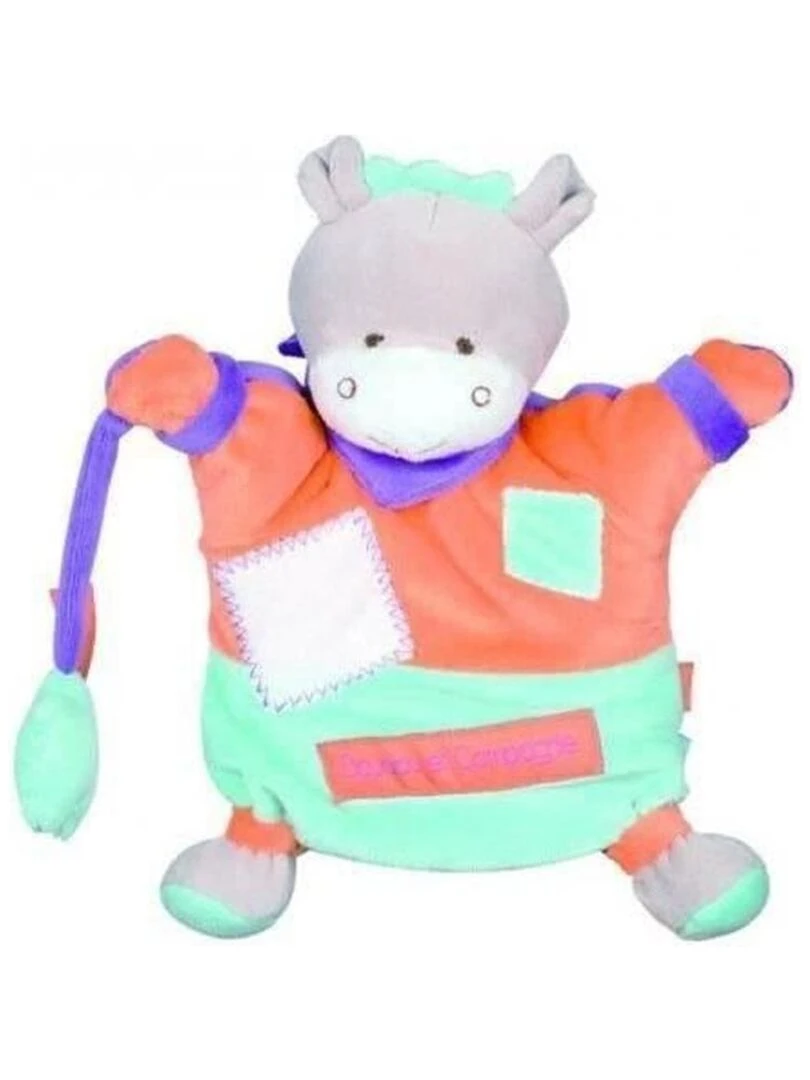Doudou et Compagnie Marionnette Ane Zigzag Orange