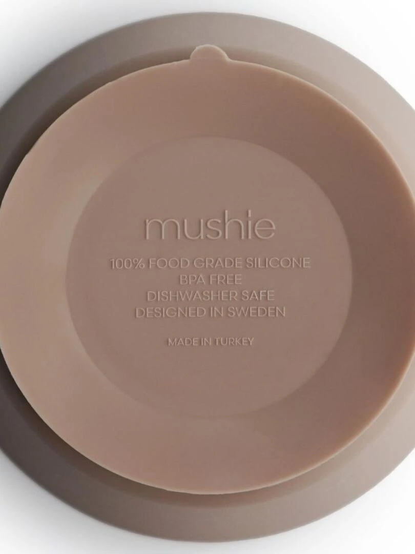 Assiette à compartiments en silicone avec ventouse Natural   Beige