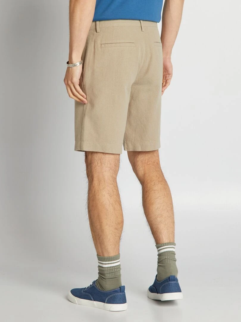Bermuda en lin mélangé   Gris