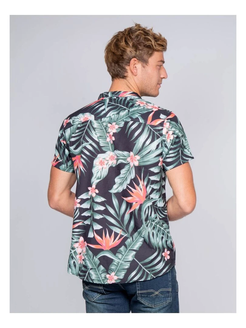Chemise manches courtes fluide motifs DURLY Noir