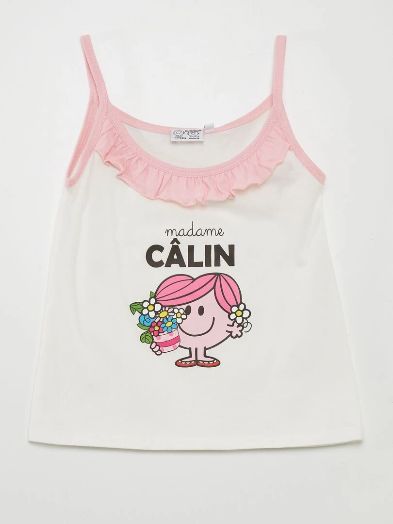 Ensemble de pyjama 'Monsieur Madame'   2 pièces   Blanc