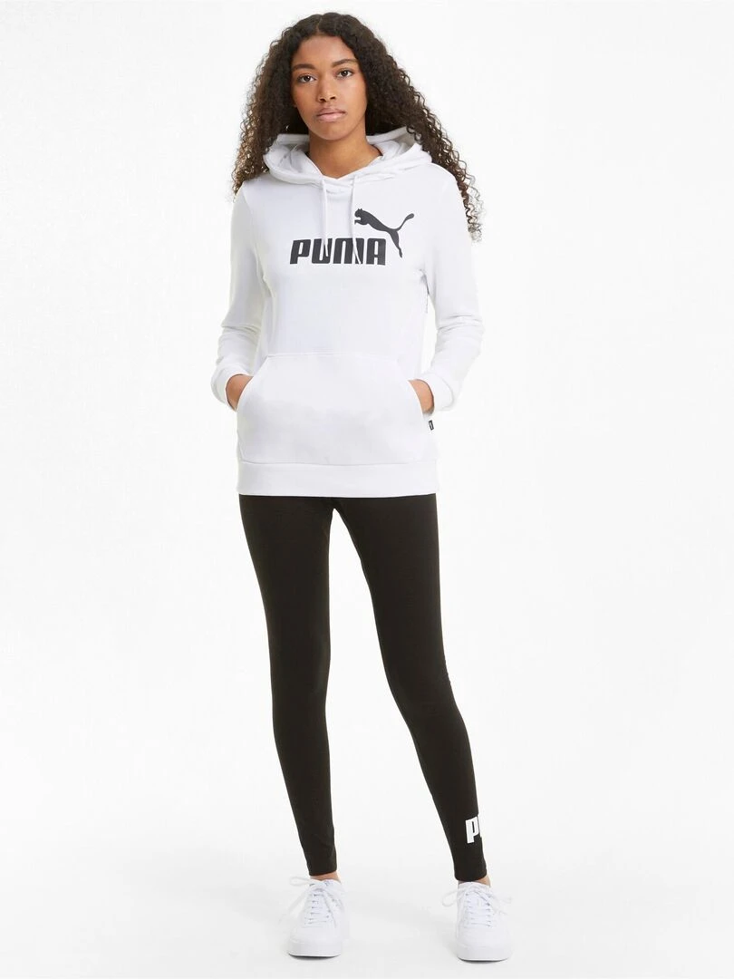 Sweat à Capuche Puma Logo   Blanc