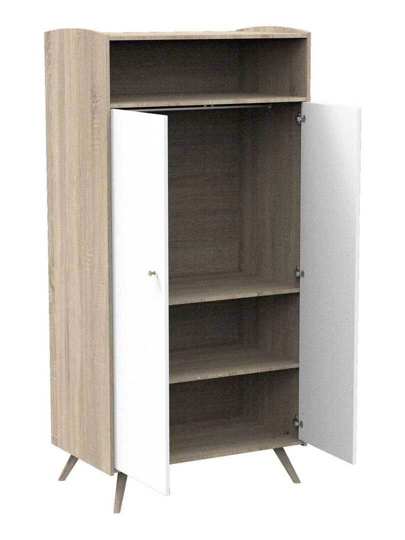 Armoire 2 portes et 1 niche   SAUTHON   Blanc Marron