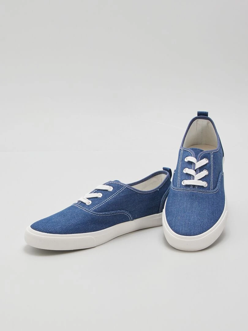 Baskets basses en toile denim   Bleu
