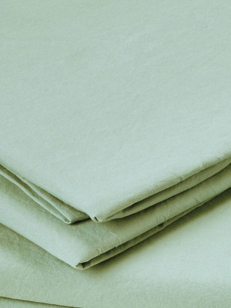 Taie d'oreiller en coton lavé   Vert clair