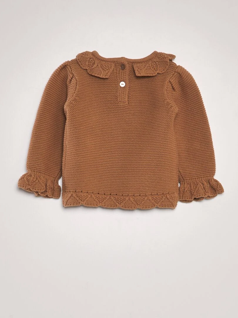 Pull en matière ajourée Marron