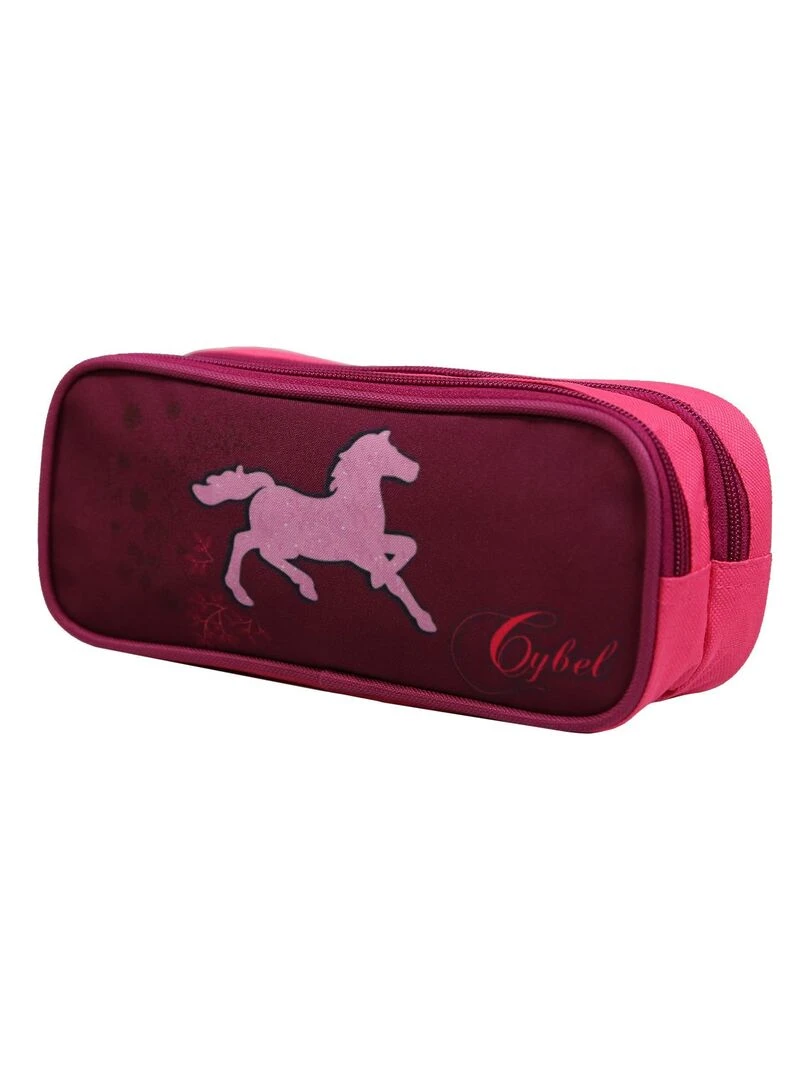 Trousse scolaire 2 compartiments Cybel Cheval Licorne Violette Bagtrotter Violet