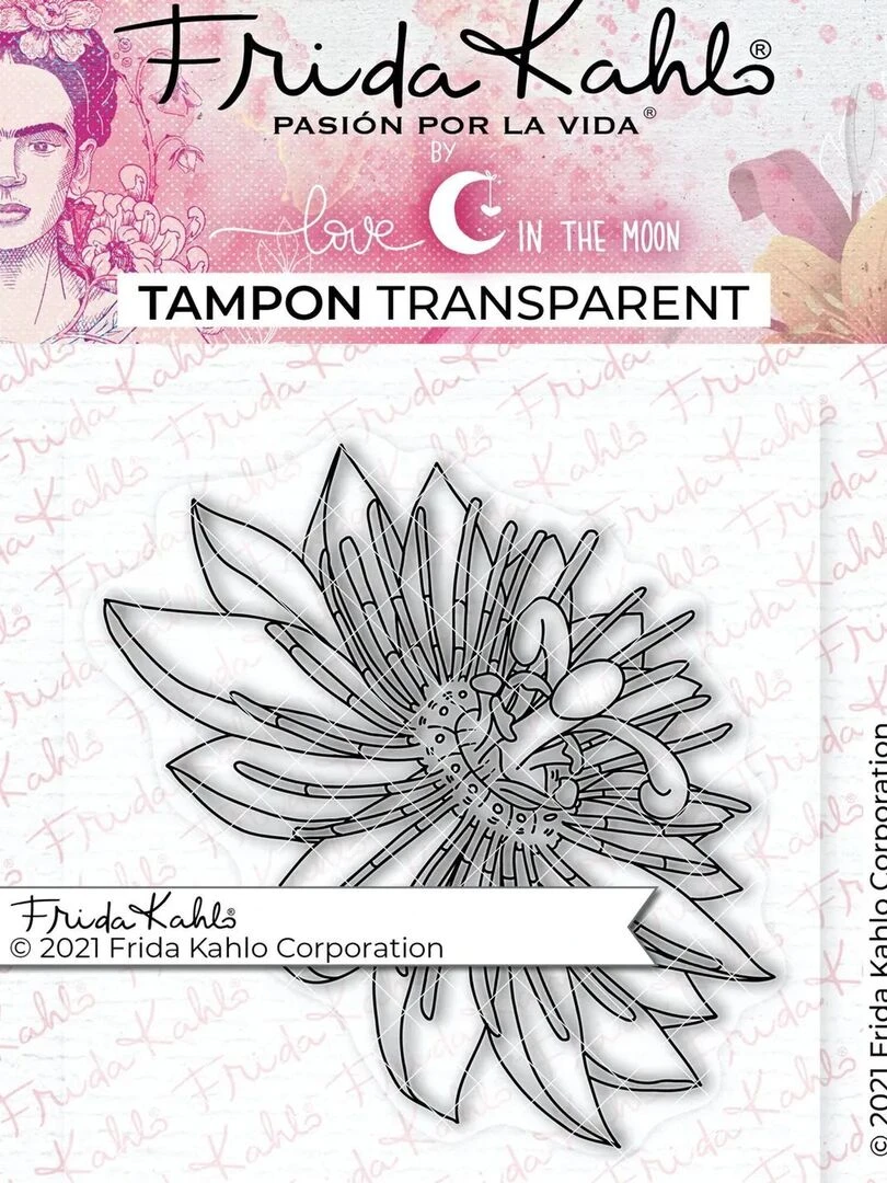 Tampon transparent Fleur Passiflore 3 9 5 x 6 5 cm N/A