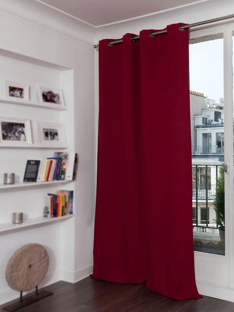 Rideau Phonique Occultant et Thermique "MOONDREAM" Rouge foncé
