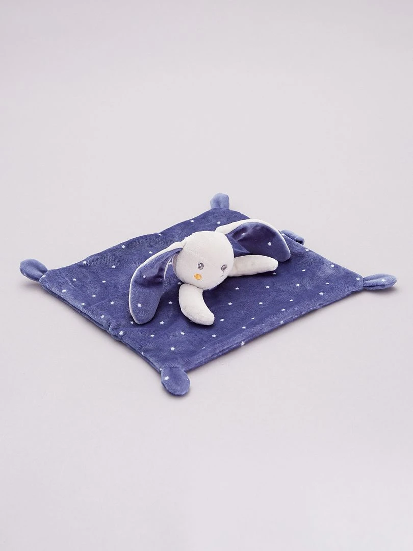 Doudou velours bleu