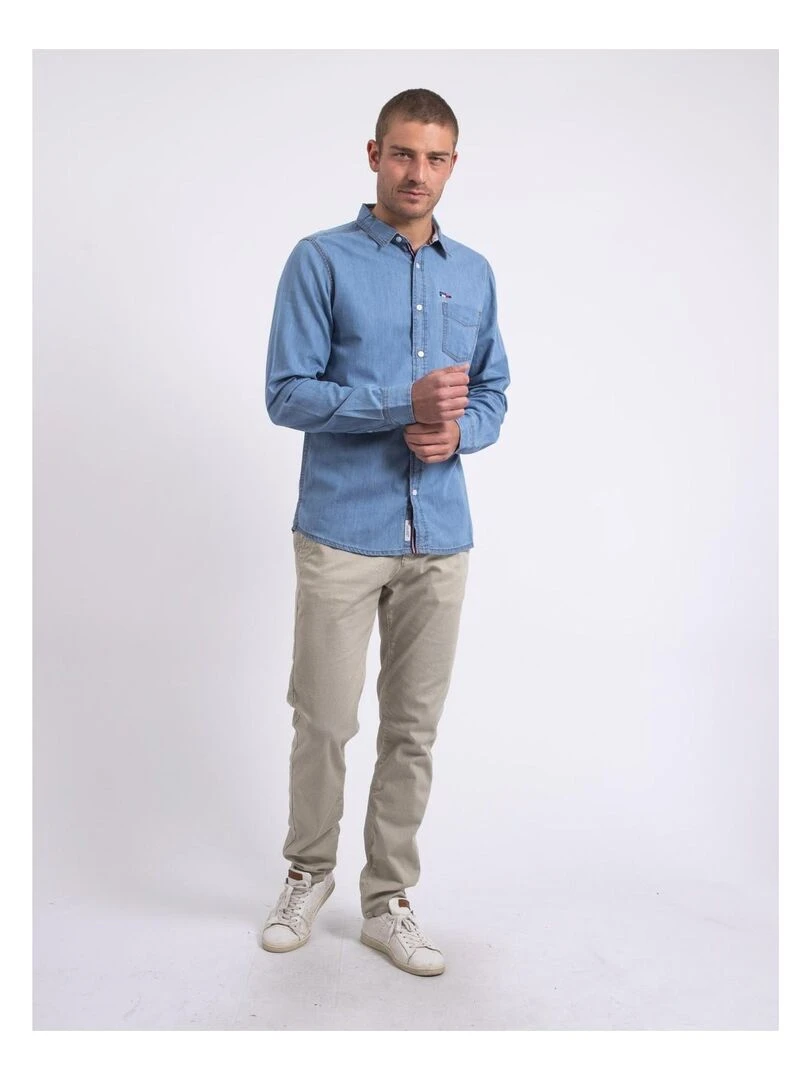 Chemise manches longues effet denim DENVIK   Bleu