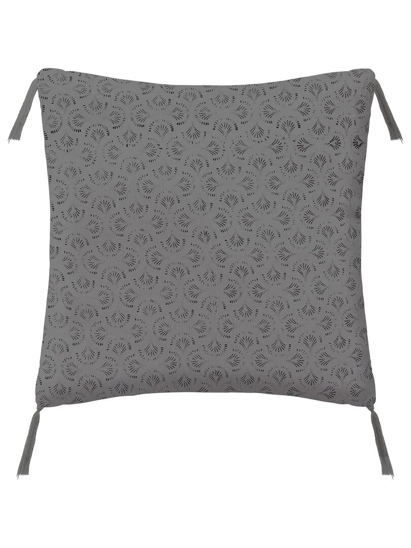 Coussin imprimé en lin Gris clair