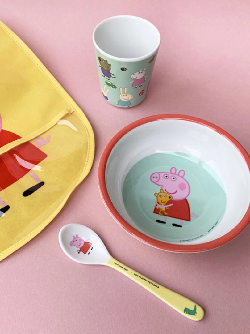 Bavoir plastifié à velcro Peppa Pig jaune   Jaune
