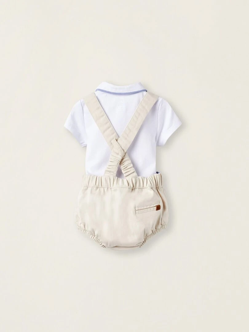 Body + Bloomer avec Bretelles Amovibles pour Nouveau Né ATLANTIC COMPANY Gris clair
