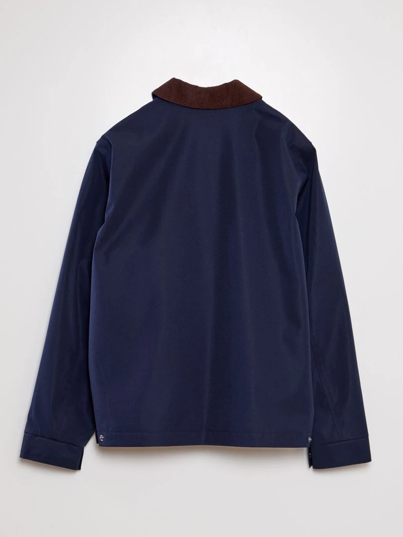 Veste courte avec col en velours Bleu