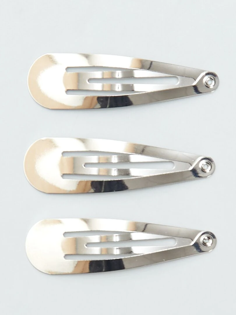 Lot de 6 pinces à cheveux   Gris/doré