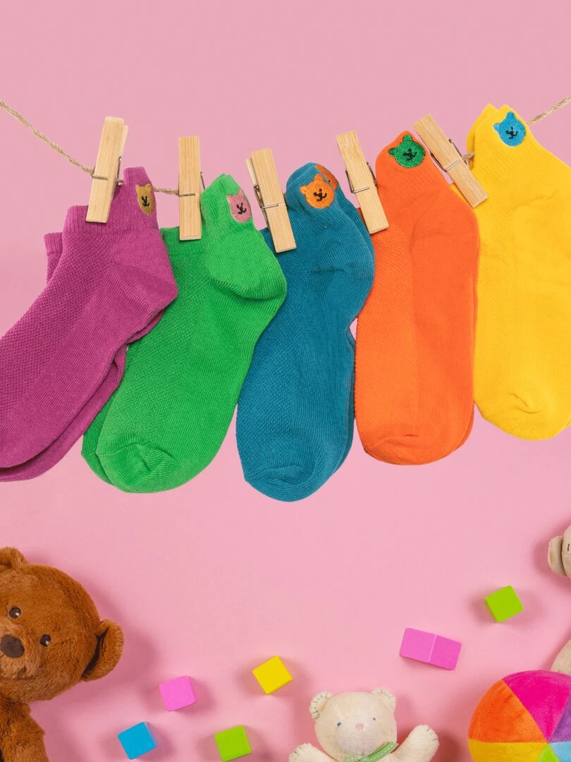 Coffret Chaussettes Ourson Enfants & Bébés (Lot x5) Sockup 5 à 8 ans Multicolore