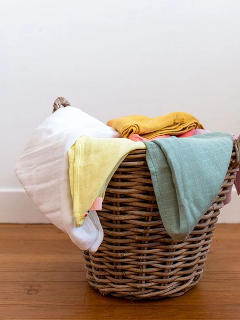 Langes En Coton Bio Blanc   Blanc