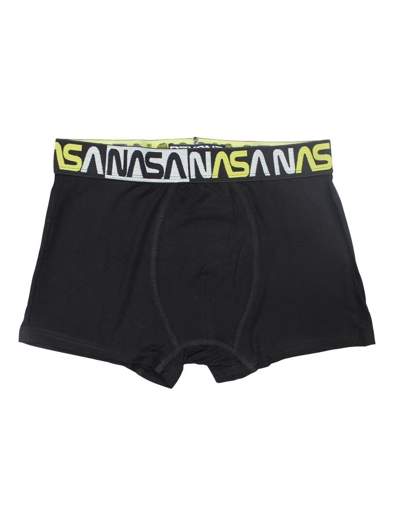 Nasa Boxer homme imprimé logo en coton Noir