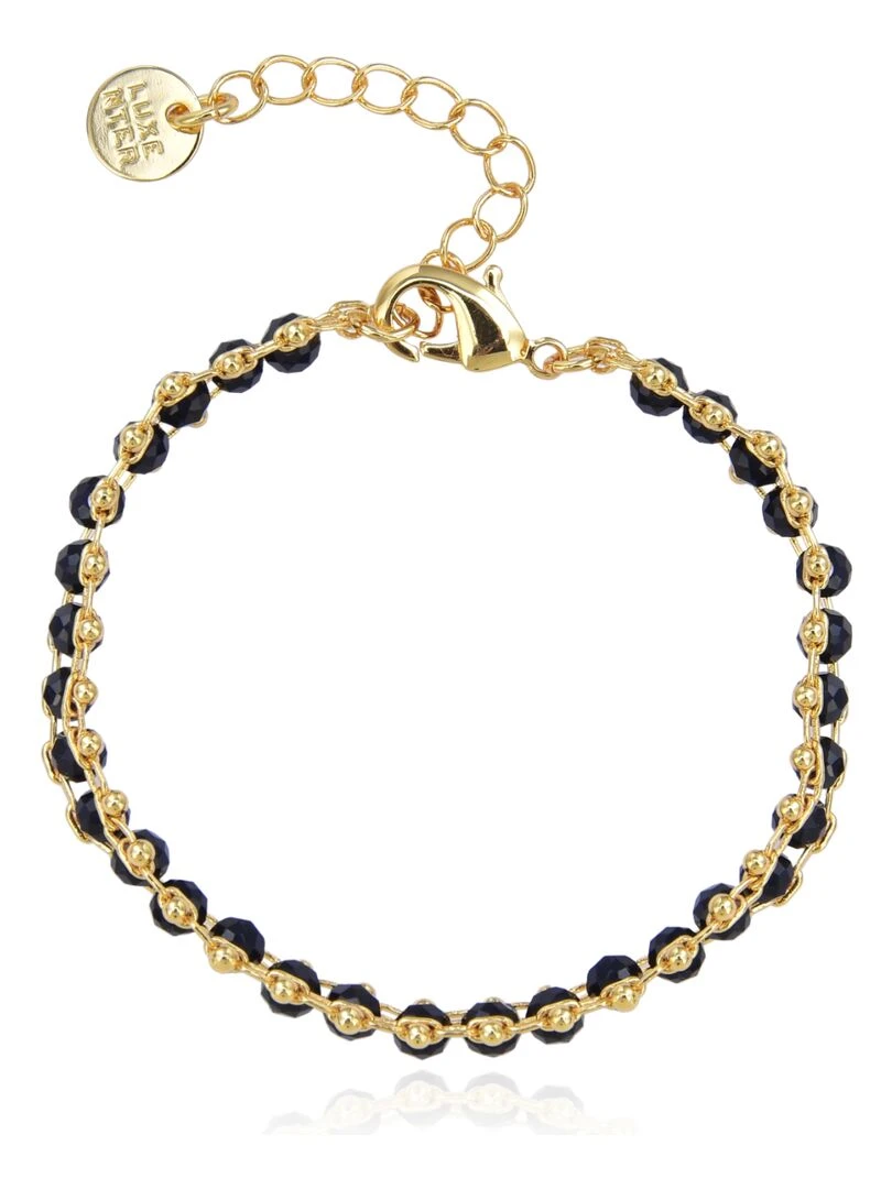 Bracelet  lailai en argent 925 et cristal noir avec finition en plaqué or jaune 18 K   Rouge