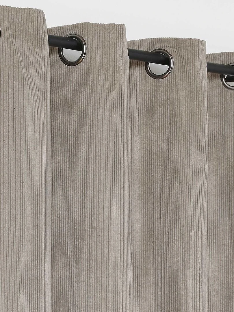 Rideau occultant et isolant en velours côtelé Beige clair