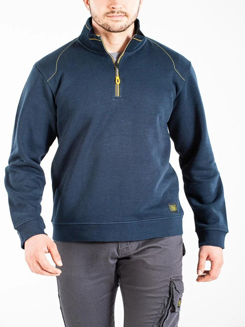 Sweat avec col camionneur HALFZIP 'Rica Lewis' Bleu
