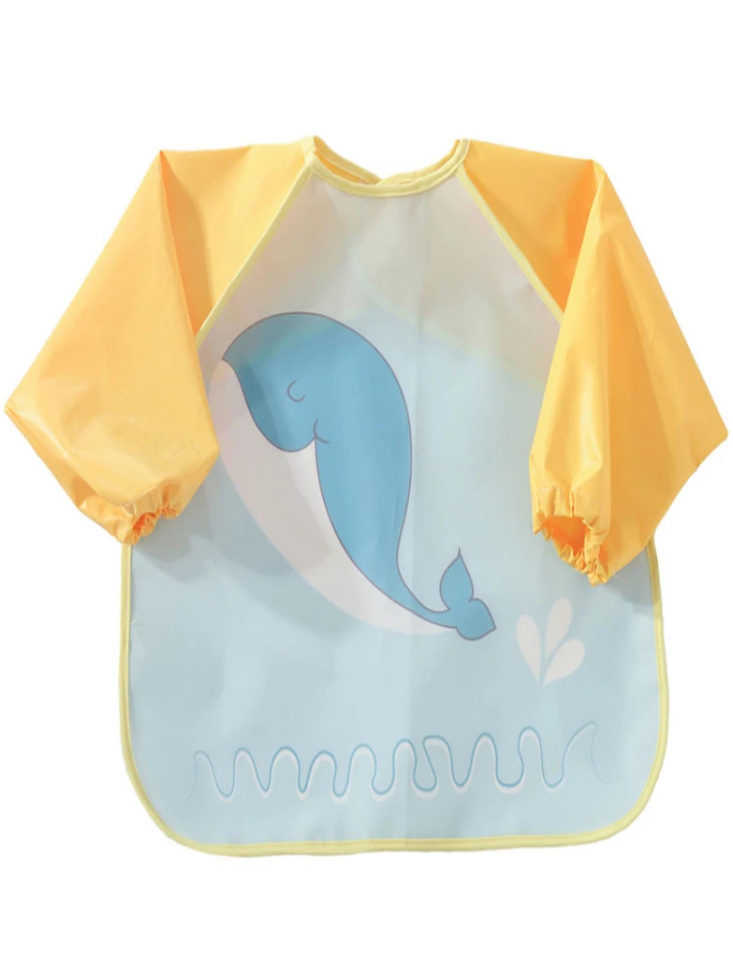Bavoir À Manches Plastifié Baleine Jaune