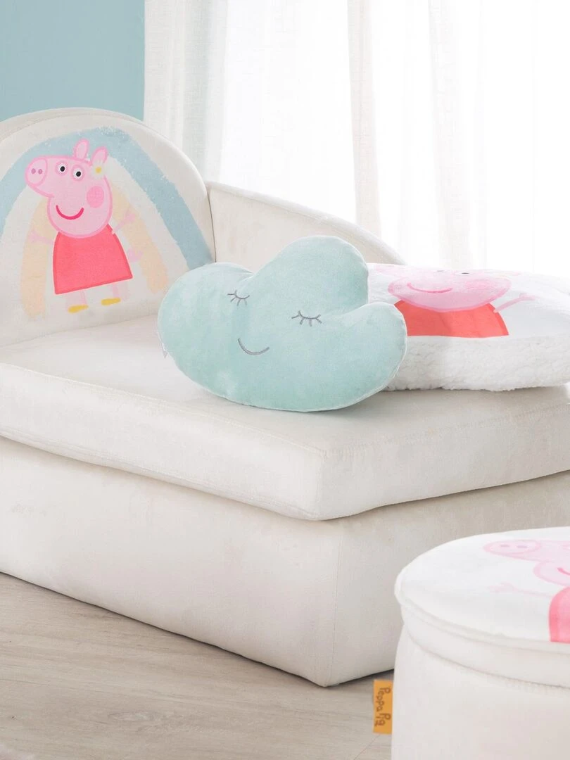 ROBA Canapé Enfant Peppa Pig Revêtement Doux en Velours Beige Motif Truie Beige