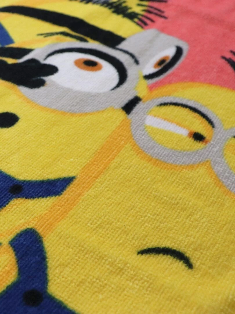 Drap de plage imprimé 100% coton  MINIONS BANANA   Rouge