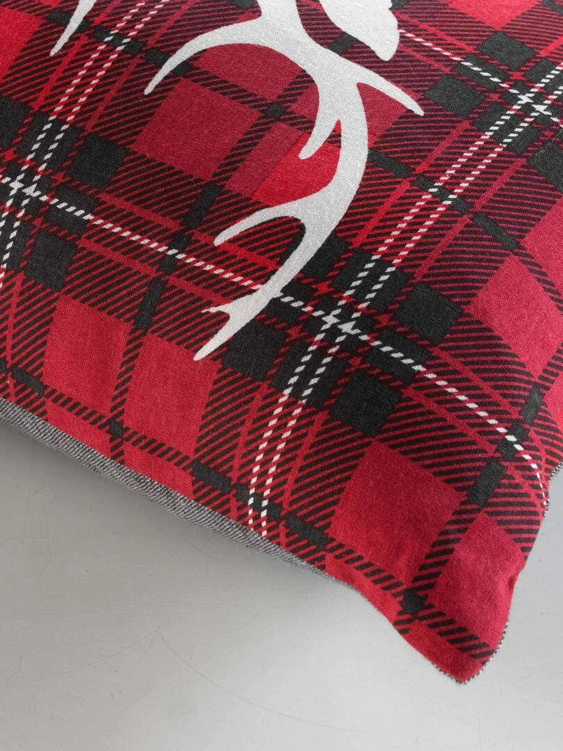 Coussin dehoussable 30 x 50 cm chambray Haidi cerf   Rouge