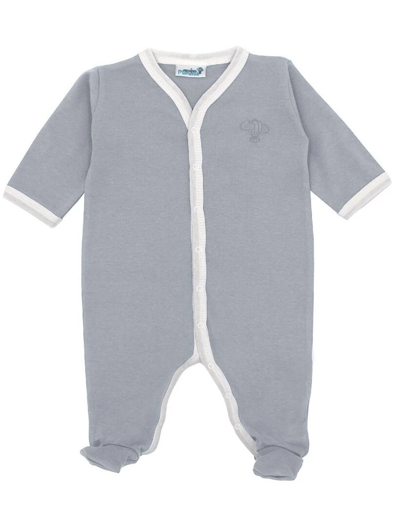 Pyjama été léger 100% coton biologique 1 à 6 mois Bleu marine