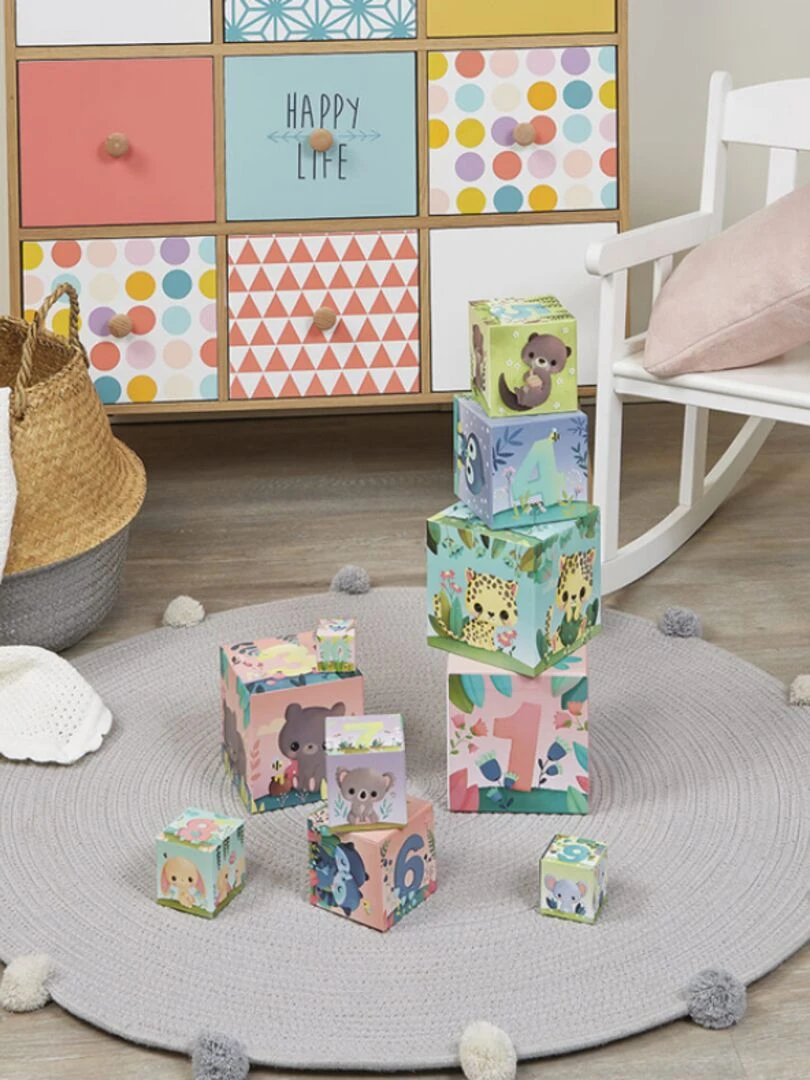 10 cubes à empiler les animaux tout mignons   N/A