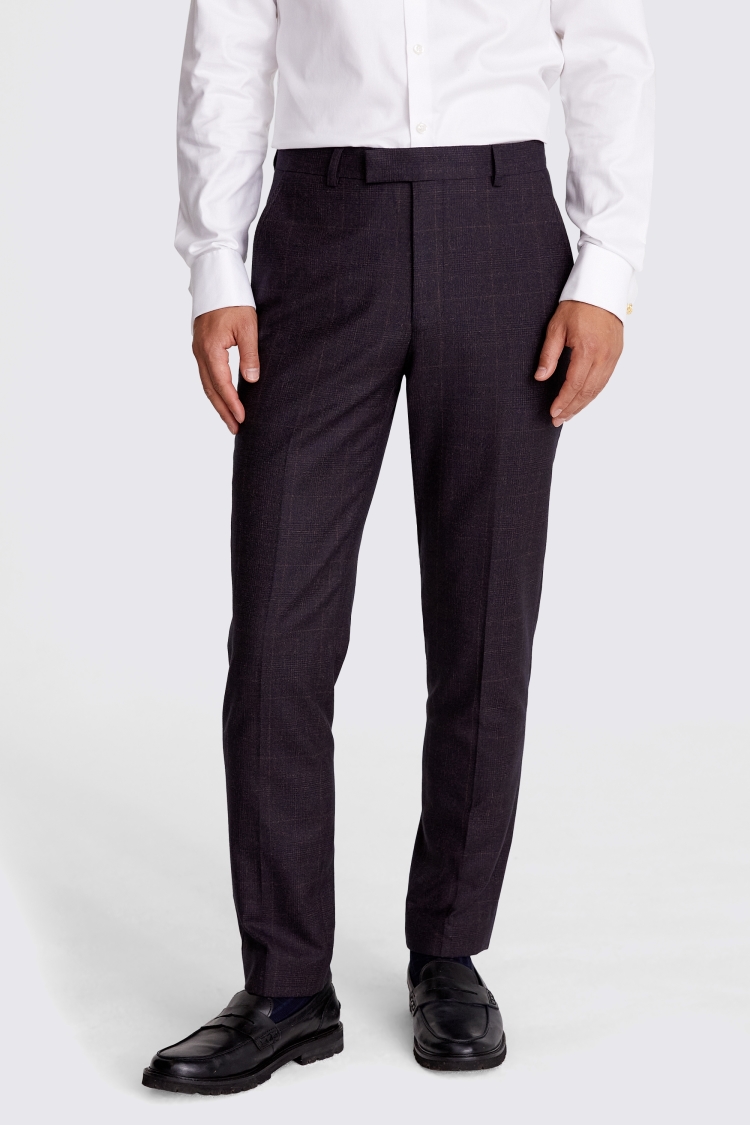 Italian Tailored Fit Port Check Trousers Buy Online at Moss