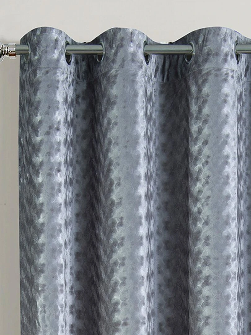 Paire de rideaux obscurcissants Effet velours Gris clair