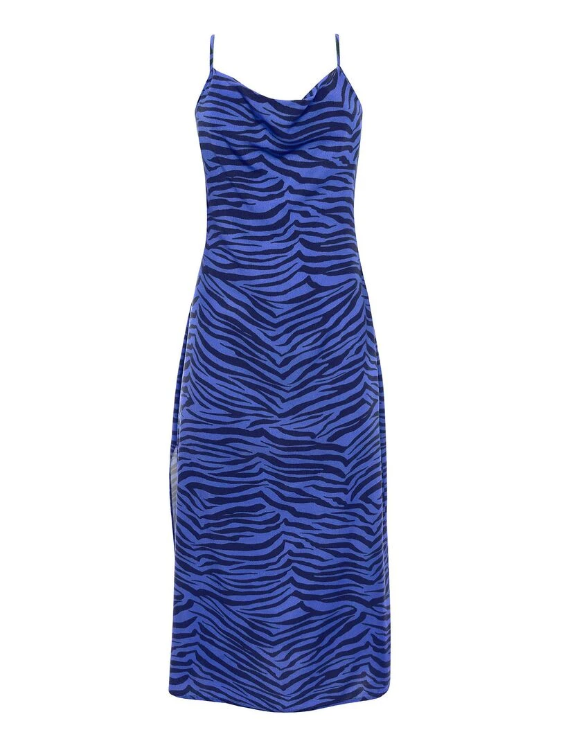 Robe estivale mi longue fines bretelles Lima   Bleu