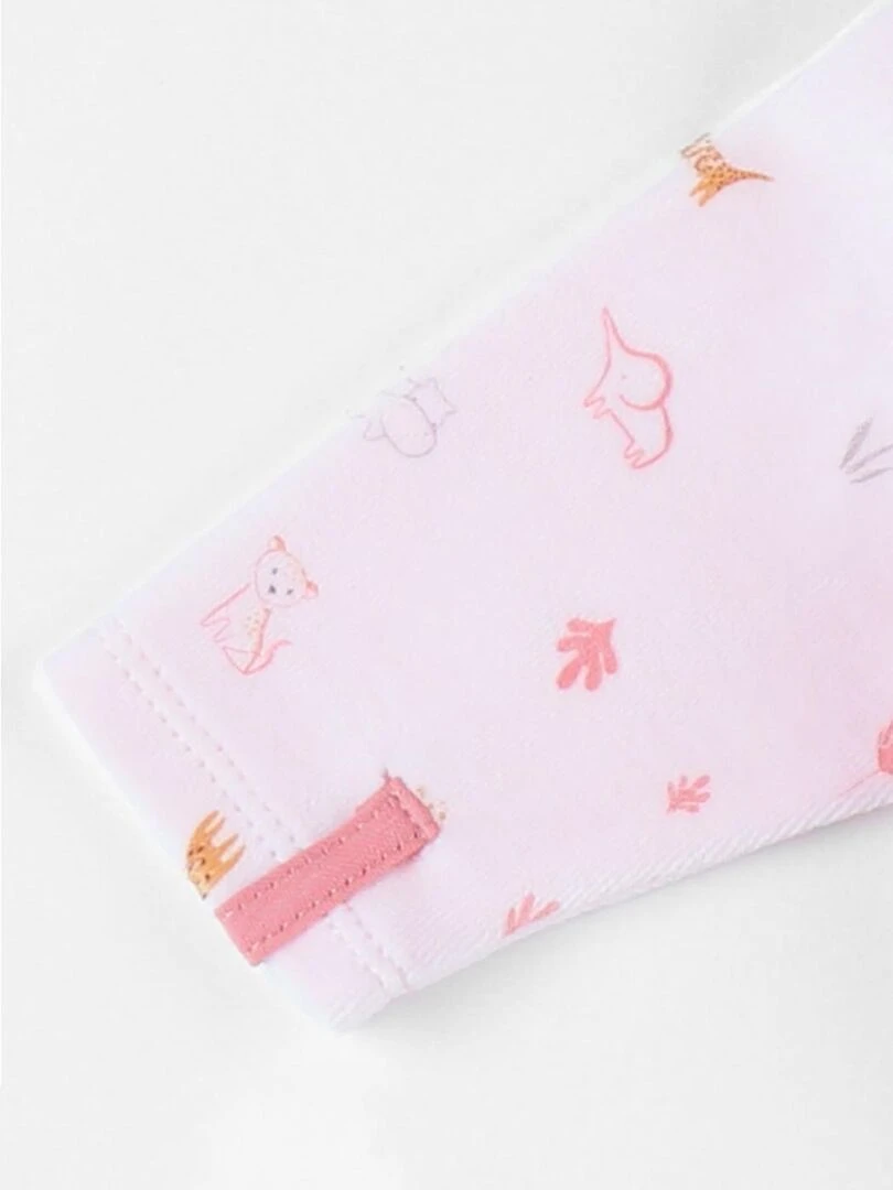 Pyjama 1 pièce à imprimé animalier en velours  clair   Noukie's   Rose