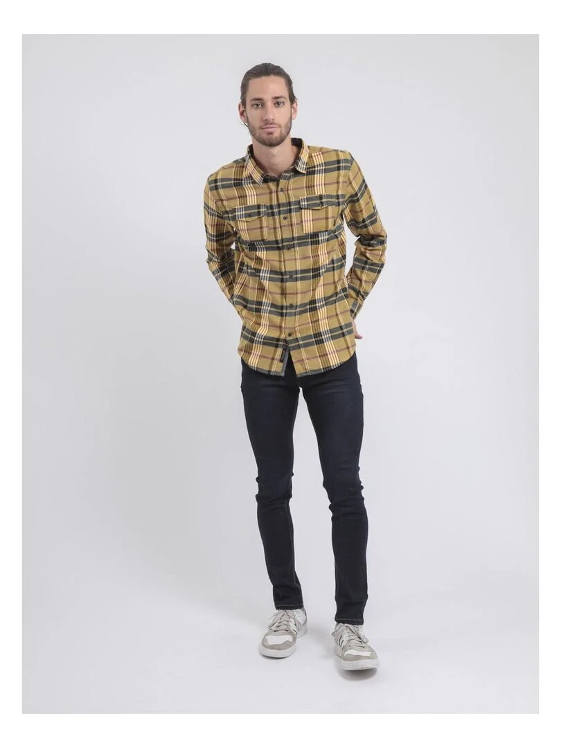 Chemise manches longues carreaux TOLWIKO   Jaune