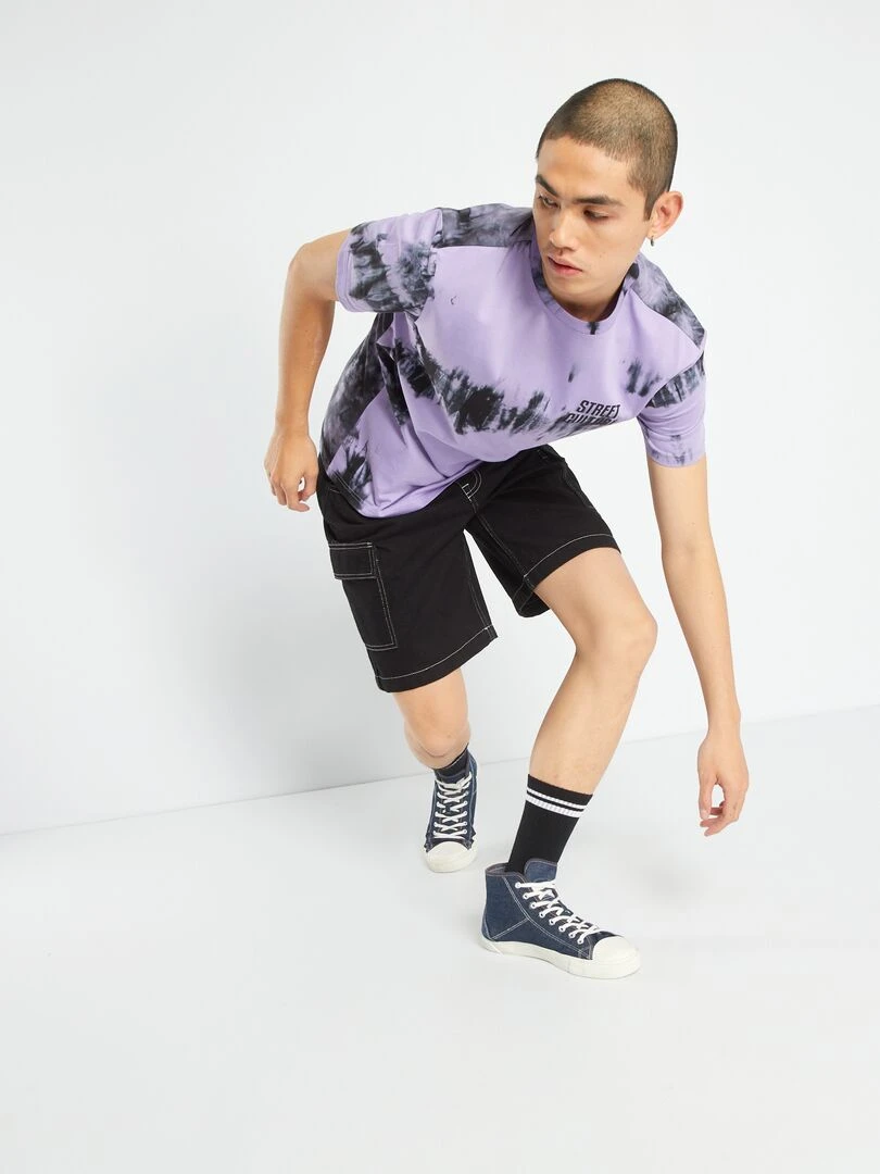 T shirt en jersey tie and dye   Violet