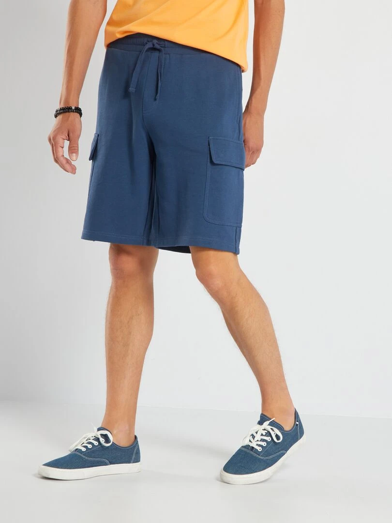 Bermuda en molleton avec poches Bleu