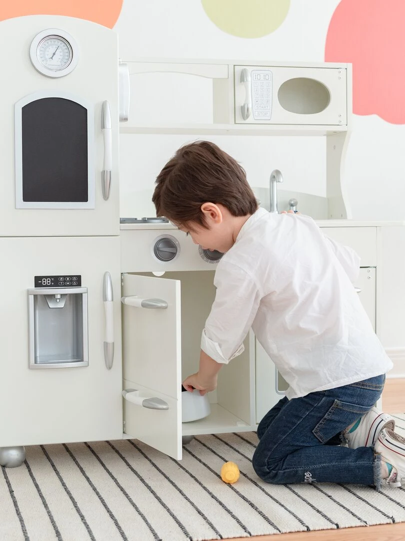 Cuisine de jeu enfant dinette en bois blanche fille garçon mixte Teamson Kids TD 11414W   N/A