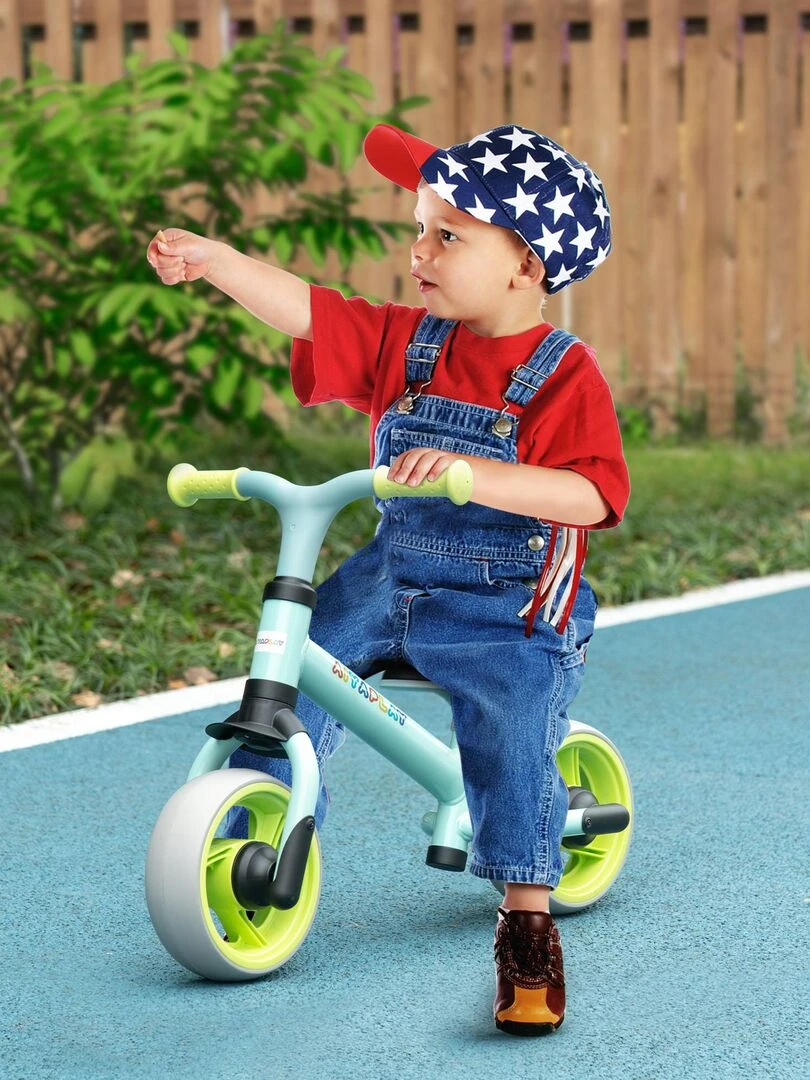 Draisienne enfant selle réglable roues EVA acier   Bleu