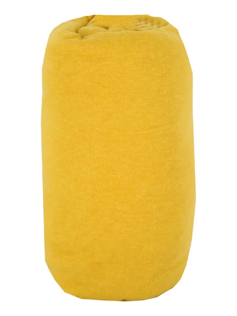 Drap housse uni 70x140 cm   Moutarde   Jaune
