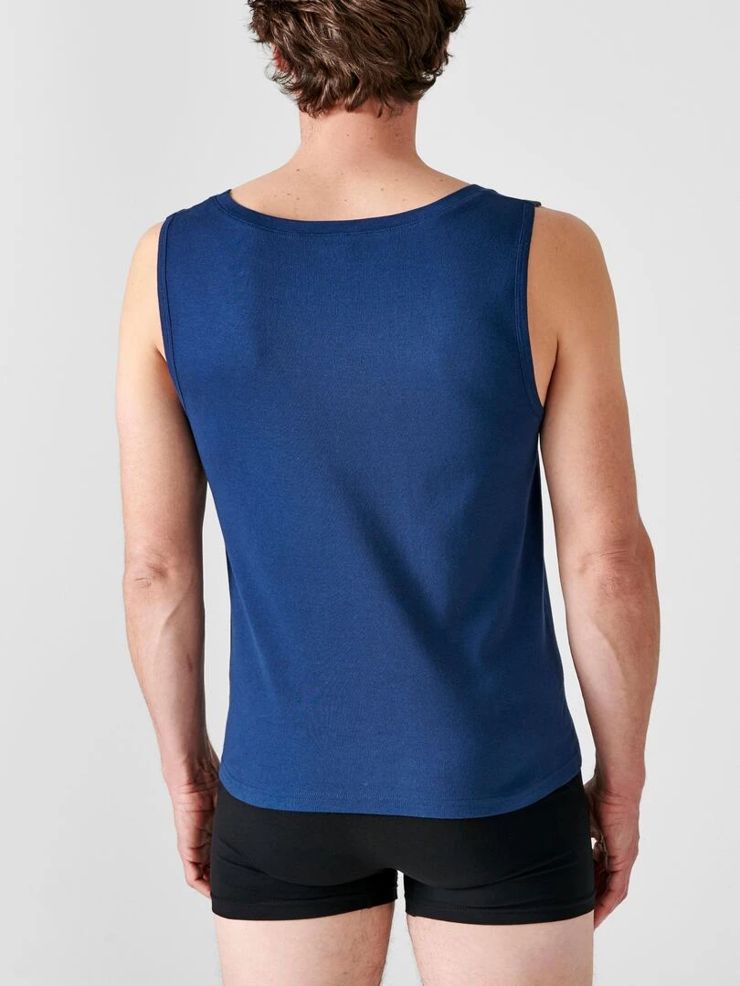 Lot de 2 débardeurs Essential pur coton peigné   Damart   Bleu marine