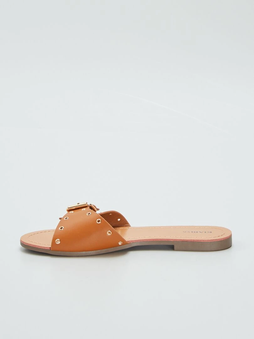 Mules avec brides à boucles   Marron