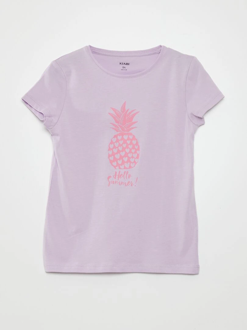 T shirt imprimé manches courtes Violet