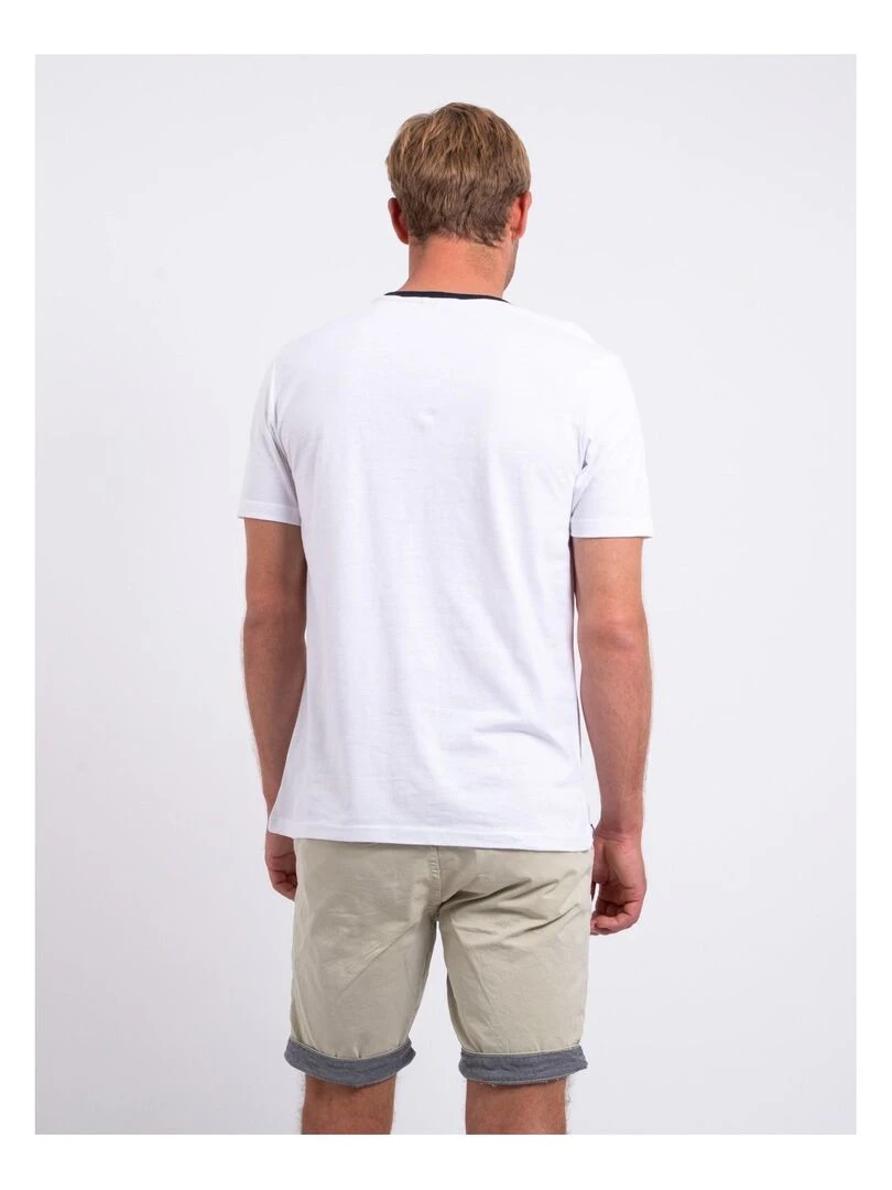 T shirt col rond pur coton NABARIST Blanc