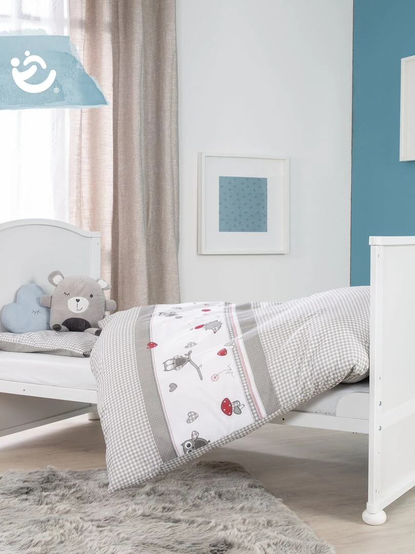 ROBA Lit bébé évolutif complet "Adam et Eule"   70x140 + Équipement Complet   Blanc