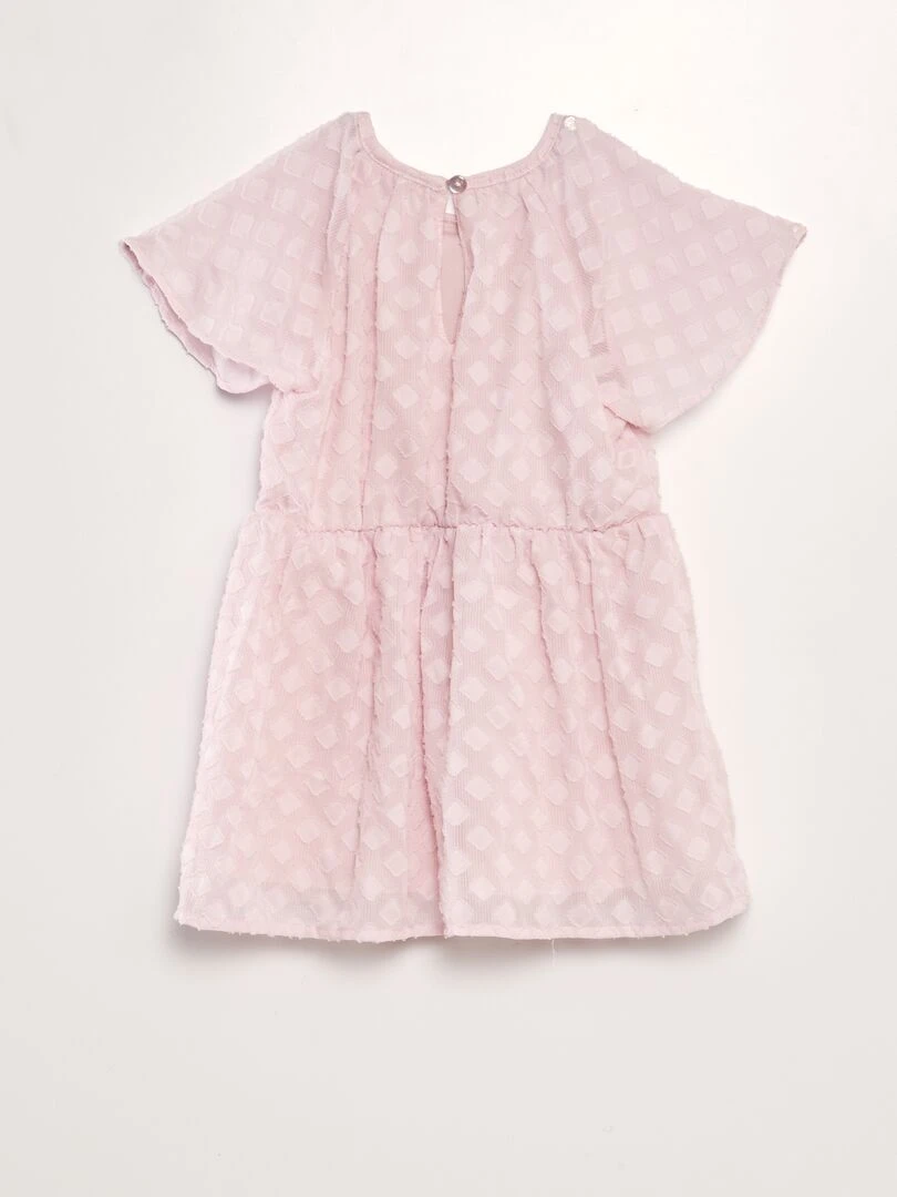 Robe en voile texturé Rose