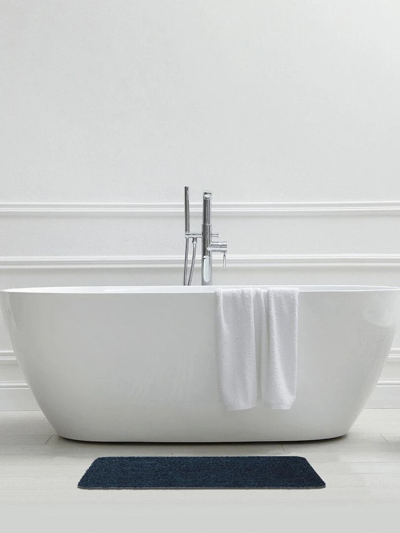Guy Levasseur Tapis de bain en polyester uni Bleu